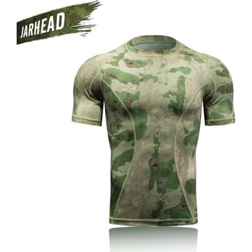 Outdoor Breathable Camo T-Shirt Men Wargame Quick Drying Sports T-Shirt Clmbing Cycling Hiking Camping Fast Drying T Shirt