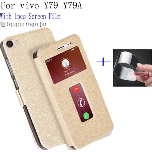 Smart view window case For BBK vivo Y79 Y79A Phone case Back Cover flip PU leather shell For vivo Y 9 Y 79A cover cases