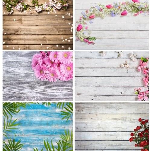 Spring Flower Wood Board Photography Backdrops Photo Studio Props Wooden Floor Vinyl Photo Backgrounds 21318MB-02