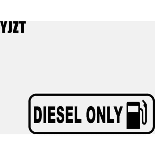 YJZT 12.7CM*4.1CM DIESEL ONLY Fuel Car Sticker Vinyl Decal Black/Silver C3-0771