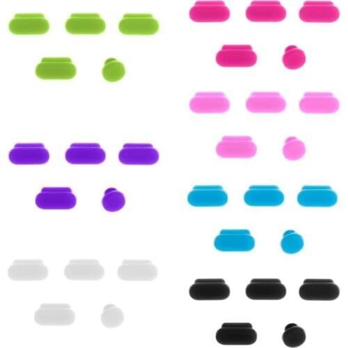 5PCS Anti Dust Plugs Silicone Laptop Data Port Jacks Dustproof Stopper Hooks Cover Set for Apple Macbook Pro Touch Bar