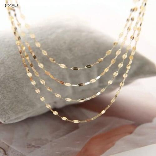 Super thin shimmer necklace for women sterling silver gold plated sparkle basic chain summer necklace dainty elegant trendy 2021