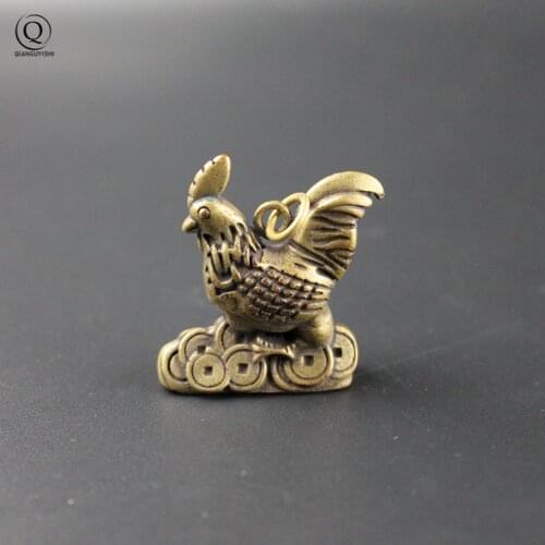 12 Zodiac Animal Tag Car Key Chain Ring Pendant Pure Copper Rat Bull Tiger Rabbit Dragon Snake Horse Goat Monkey Chicken Dog Pig