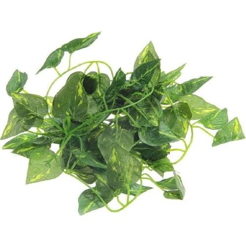 2m Artificial Leaf Vine Scindapsus Plant Garland for Reptiles Terrarium Stage Party Home Office Garden Balcony Decor