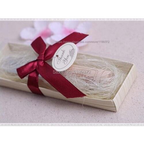 200pcs Vintage Reserve Stainless Steel Wooden Wine Cork Handle Cheese Spreader Spreaders Wedding Favors gift