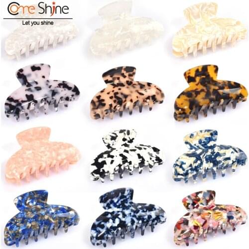 3.8 inch Large Hair Claw Clips for Thick Hair Banana Clips tortoise Celluloid French Design Barrettes Fashion Colorful Headwear