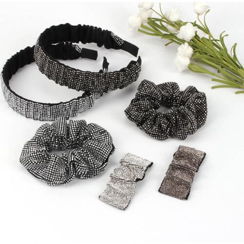 3Pcs/set Rhinestone Mother Hair Accessories Shiny Hairbands Scrunchies Hair Clips for Women Girls Hair Hoop Bands Bezel Fashion