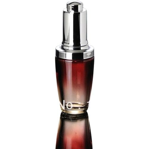 30ML red glass bottle with silver press dropper for Cosmetic Packaging