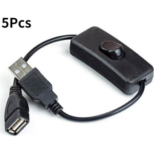5pcs 28cm USB Cable with Switch ON/OFF Cable Extension Toggle for USB Lamp USB Fan Power Supply Line Durable HOT SALE Adapter