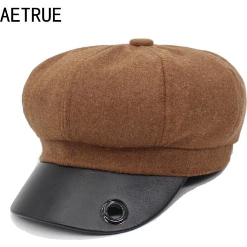 AETRUE Women's Leather Hats