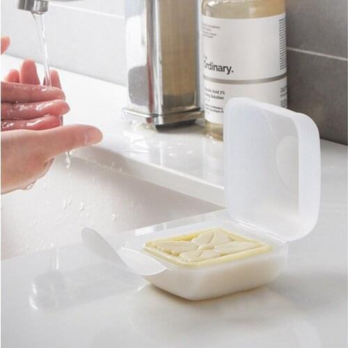 Soap Dish Mold Waterproof Leak-proof Travel Soap Dish with Lid Lock Portable Drain Soap Storage Rack Soap Box Travel Accessories