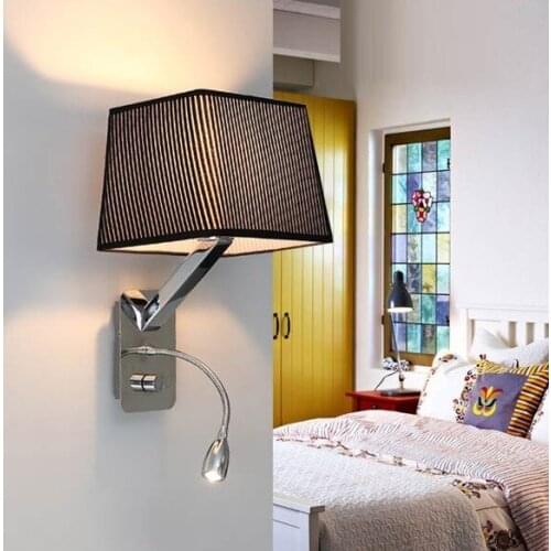 Creative Fabric Wall Sconces Band Switch Modern LED Reading Wall Light Fixtures For Bedroom Wall Lamp Home Lighting Lamparas