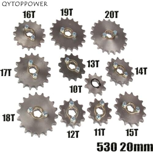 Motorcycle 530 20mm 10T 11T 12T 13T 14T 15T 19T 20T 21T Front Engine Sprocket For Honda Lifan ZongShen ATV Quad Dirt Pit bike Bu