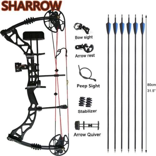 Archery Compound Bow Arrow Kits 25-60lbs Adjustable Hunting Bow Adult 329FPS Alloy Right Hand For Outdoor Hunting Shooting