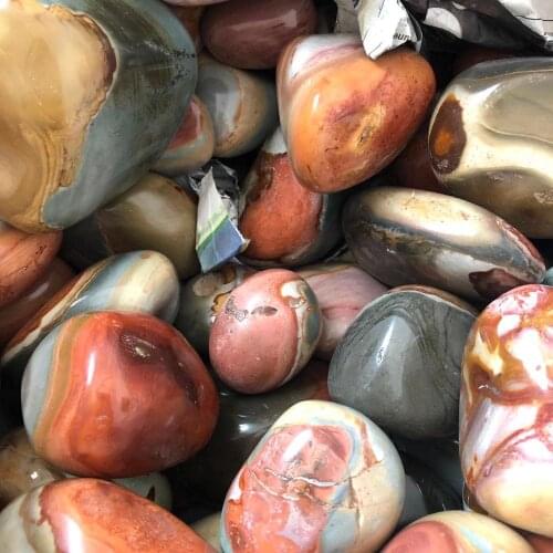 Natural ocean jasper tumbled palm play rock meditation polished healing stones for home decoration