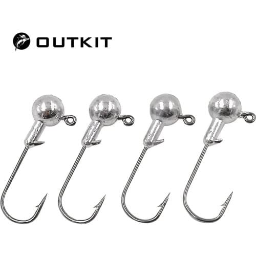 OUTKIT 10 PSC/Lot New High Quality 1.5g/2g/3.5g/5g/7g/10g/14g Lead Head Hook Jig Bait Fishing Hooks For Soft Lure Fishing Tackle