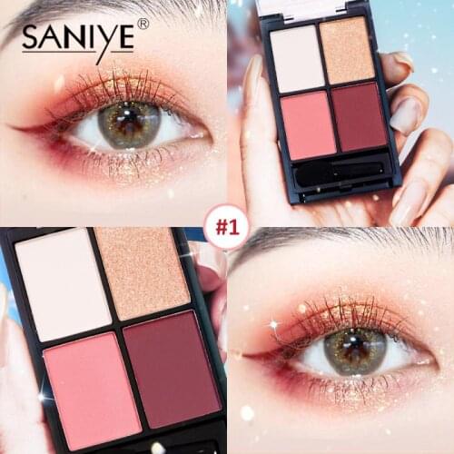 4Color Eye Shadow Palette Matte Sequins Glitter Pearlescent Earth Color Long-lasting Waterproof Not Blooming Eyeshadow maquiagem