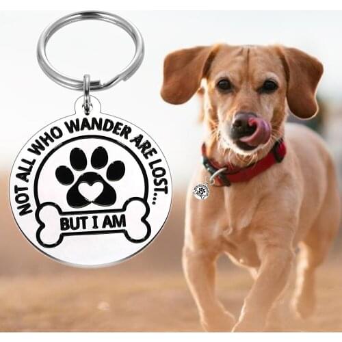 Personalized Pet Dog Anti Lost Collar ID Tag Engraved Pet ID Name Address for Cat Puppy Dog Tag Pendant Keyring Pets Accessories