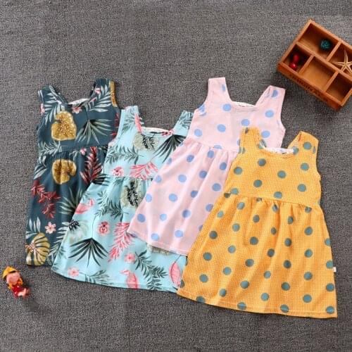 Girls' dresses 2020 summer new sleeveless cotton childrens princess dress baby beach dress WT110