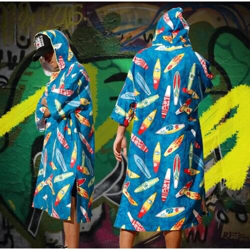 Microfiber Adult Bath Poncho Towels Surf Beach Towel Changing Bathrobe Cloaks Hooded Swimming Pool Gym Fitness Bath Towels