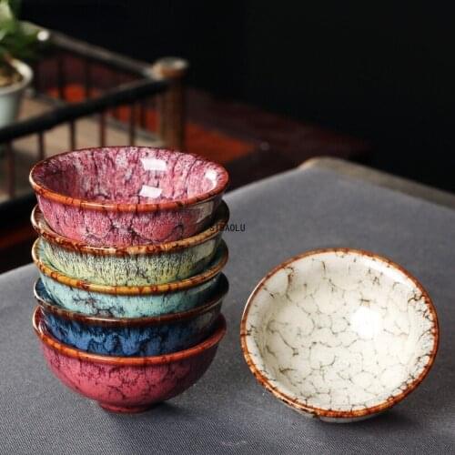 Ceramic Tea Bowl Cup Kiln Single Cup Master Bowl Cup Home Tea Wine Cup Tea Cup Set Kung Fu Tea Cup Bowl 1PCS