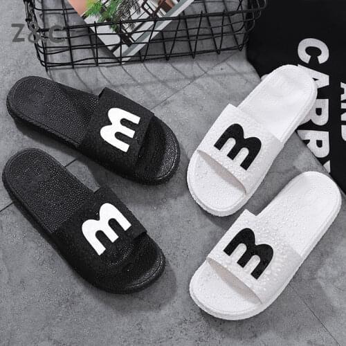 Slippers female Summer home Couples indoor bathroom antiskid bath soft bottom wear resistant plastic Men and Women Slippers 2020