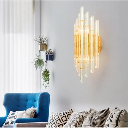 Modern Luxury Crystal Wall Lamp Creative Design Hotel Exhibition Hall Living Room Bedroom Corridor Aisle Wall Lamp Bedside Lamp