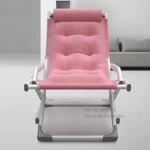 North Foldable Lazy Sofa Matel Frame Modern Leisure Chair Bedroom Dormitory Rocking Armchair Home Lounge Chair Nap Chairs