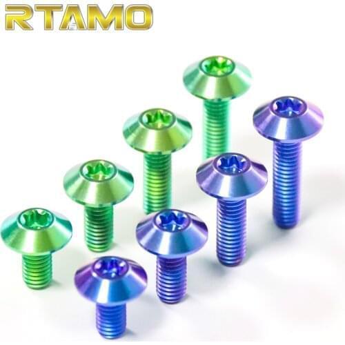 Titanium Dome Head Bolts M5X15/20/25mm Disc Button Torx Head Screws for Car,Bicycle and Motorcycle Parts