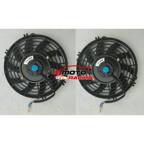 New High-quality 2pcs * 10" inch Universal Electric Radiator Cooling Fan + Mounting Kit Black