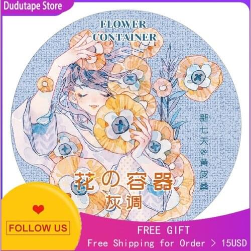 Washi Tape Tool Journal Sticker Red Flower Container
