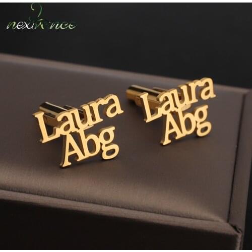 Nextvance Custom Name Cufflinks Accessories Personalized Letter Cufflinks Name Logo Buttons Jewelry Alphabet Mens Wedding Gifts