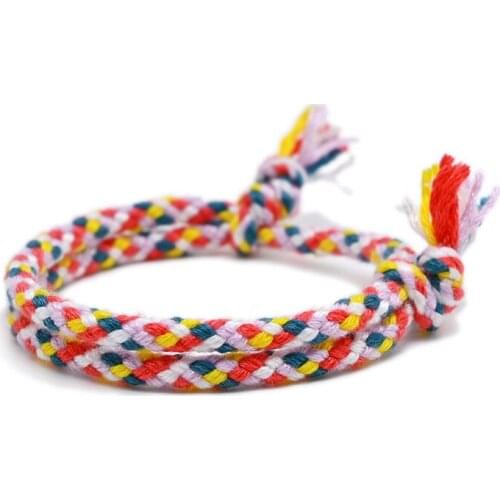 QiLuxy New Handmade Double Layered Weave Rope Bracelets for Women Men Fashion Friendship Lucky Bracelets & Bangles Jewelry Gifts