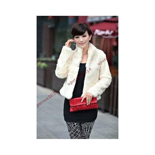4Color Ladies Furry Fluffy Coat Faux Rabbit Fur Cardigan Luxury Warm Jacket