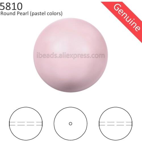 100% Original Crystal from Swarovski 5810 Pastel color series Matte Pearl full drilled hole DIY loose beads jewelry fitting 2019