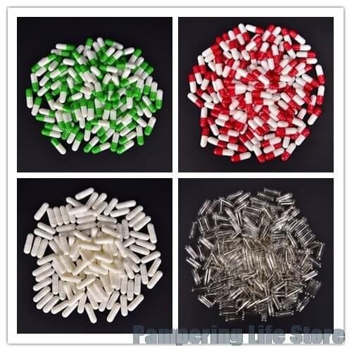 1000Pcs Empty Hard Gelatin Capsule Kosher Gel Medicine Pill Vitamins Personal Health Care Pill Cases Splitters High Quality