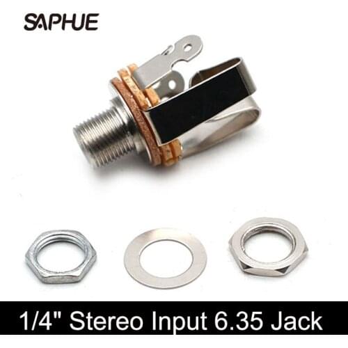 20pcs 1/4" Stereo Input 6.35 Jack Plug Socket for Electric Guitar Bass Guitar Pickup Output Jack Plug Socket