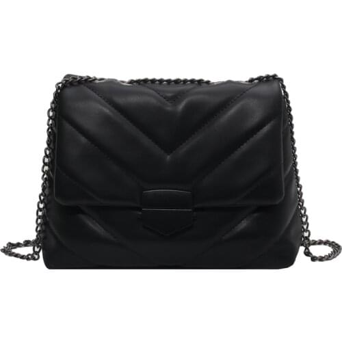 2021 Female Shoulder Crossbody Chain Cute Leather Black Stylish Petty Square Mobile Phone Bag Famous Luxury Women Brand Handbags