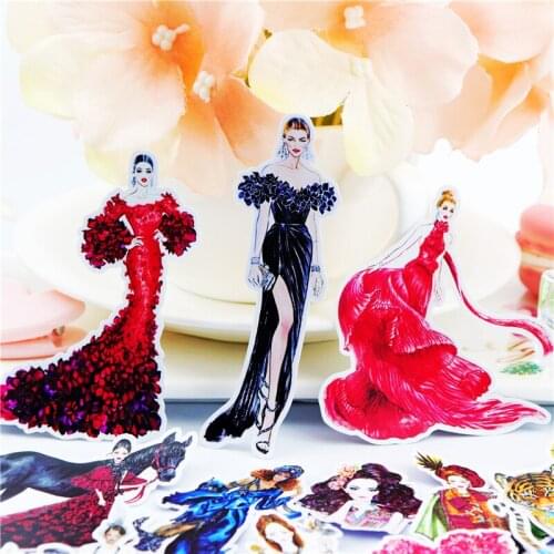 22pcs Cute Self-made fashion girls stickers for Kid DIY Laptop Waterproof Skateboard Moto phone Car Toy Scrapbooking Stickers