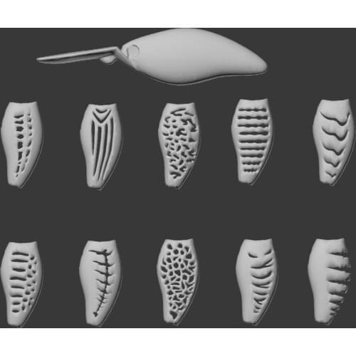 WLure Hard Plastic 3D Stencil for Deep Diving Crankbait Fishing Lure UPC739