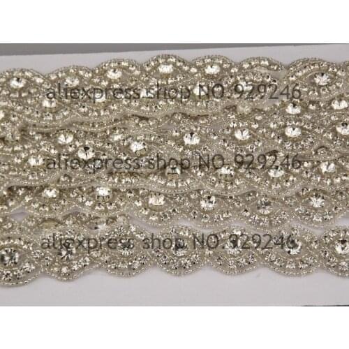 5 yards/lot wholesale clear white crystal rhinestone chain for bridal wedding decoration 8-shape strass trims for dress belts