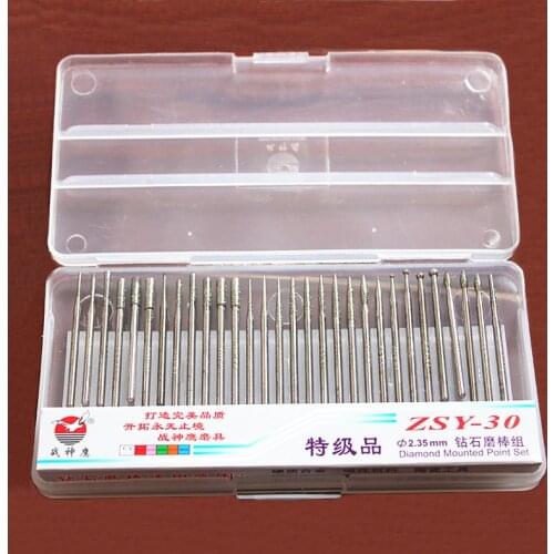 3/32'' (2.35mm) Acura 30Pcs Diamond Mounted Pointed Burrs Dental, Jewelry, Hobby For Micromtor, Dremel Rotary Tool Drill Bit NEW
