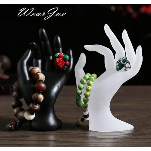 Free Shipping OK Hand Finger Model Jewelry Carrying Hanger Organizer Ring Bangle Bracelet Necklace Display Holder Forsted/Black