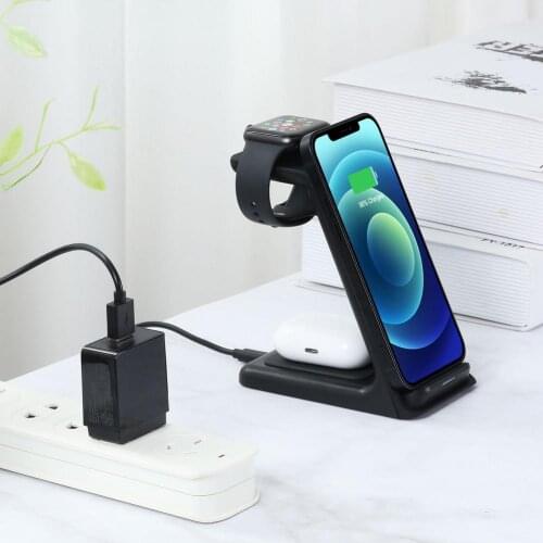 15W Qi Wireless Charger Stand For IPhone 12 11 Pro XS MAX XR X Samsun S20 S10 Xiaomi Fast Charging Dock Station Phone Charger