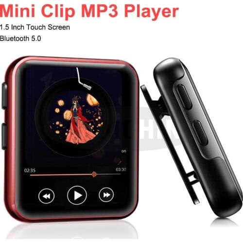 Bluetooth Mp3 Music Player Portable Mini Clip 1.5 Inch Touch Screen HIFI Mp3 Player Support Picture Browsing FM Function