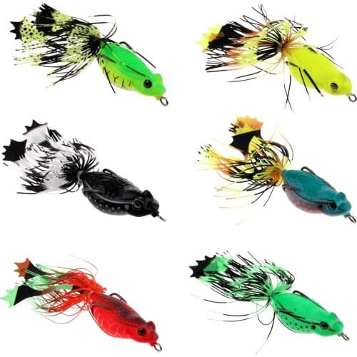 Large Frog Lure Bass Fishing Hooks Bait Tackle 5.5cm/13g Topwater Soft Lures 6 Colors Artificial Bait
