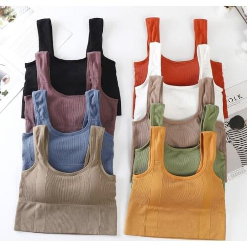 New Style Womens Underwear Tube Tops Sexy Solid Color Bra Fashion Wide Sling Sports Tank Up Female Outerwear Top Sexy Lingerie