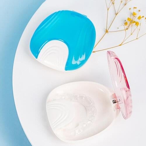 3 Colors Press-to-Open Dental Retainer Denture Storage Box Partial Denture Case Orthodontic Small Teeth Box Travel Outdoor Boxes