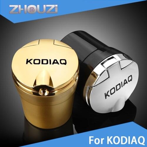 For Skoda Kodiaq NS7 2016 2017 2018 2019 2020 2021 Car Logo Ashtray With Led Light Customize Personal Ashtray Car Accessories