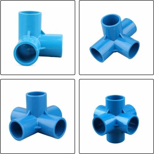 1pc 20/25/32mm Water Pipe Fittings 3/4/5/6-way Three-Dimensional PVC Connector DIY Plastic Joints